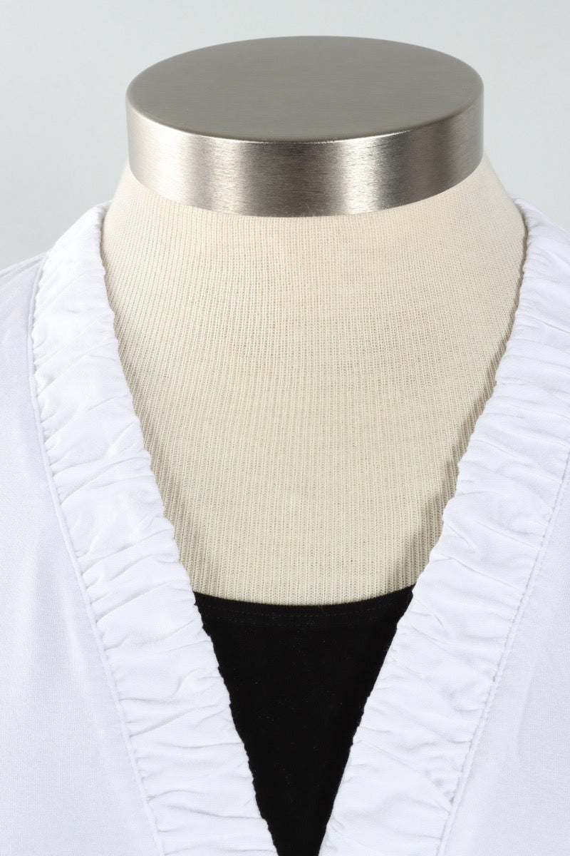 Ruched Front Jacket - White