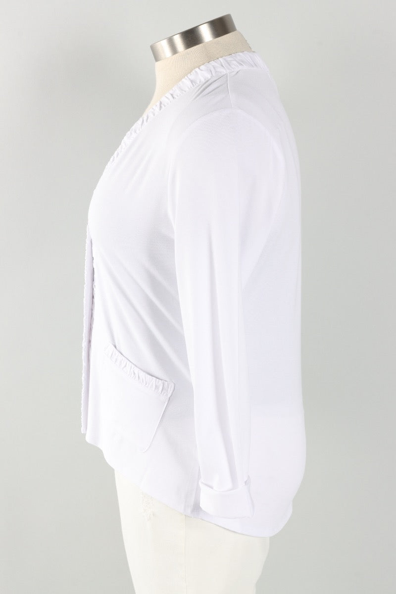 Ruched Front Jacket - White