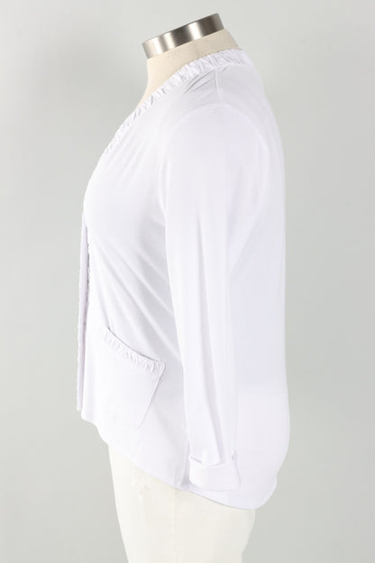 Ruched Front Jacket - White