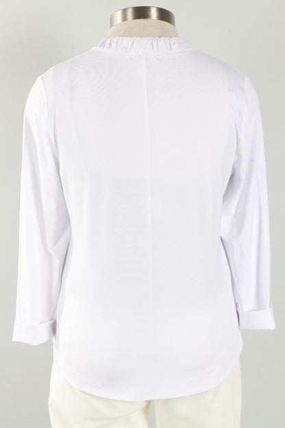 Ruched Front Jacket - White