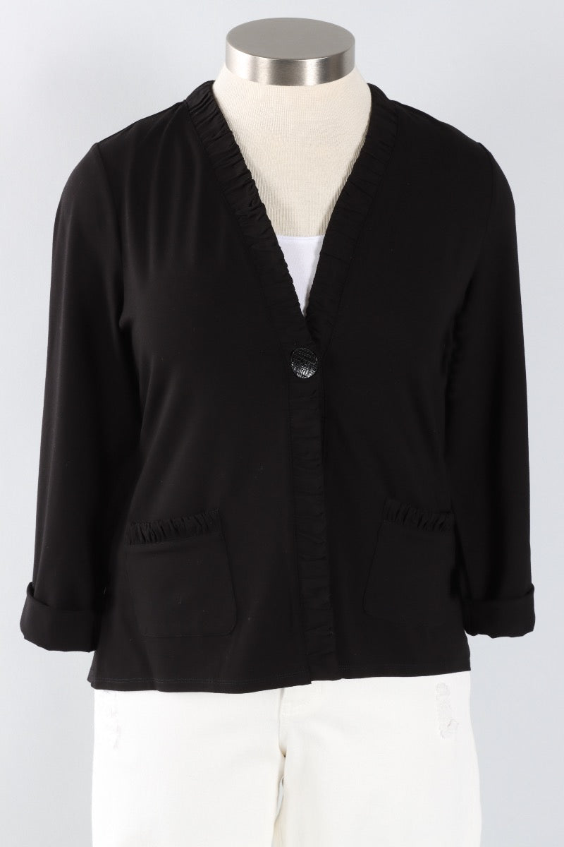 Ruched Front Jacket - Black