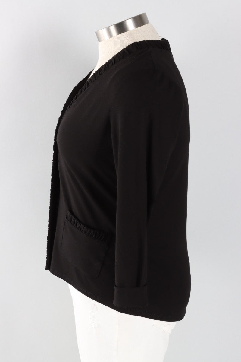 Ruched Front Jacket - Black