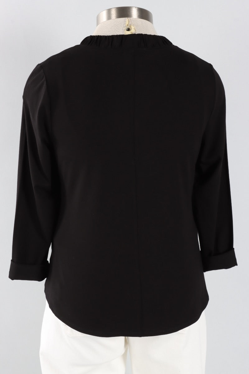 Ruched Front Jacket - Black