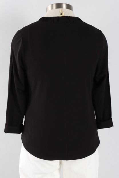 Ruched Front Jacket - Black