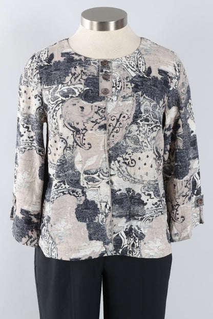 Pleat Back Pullover - Willow Medley