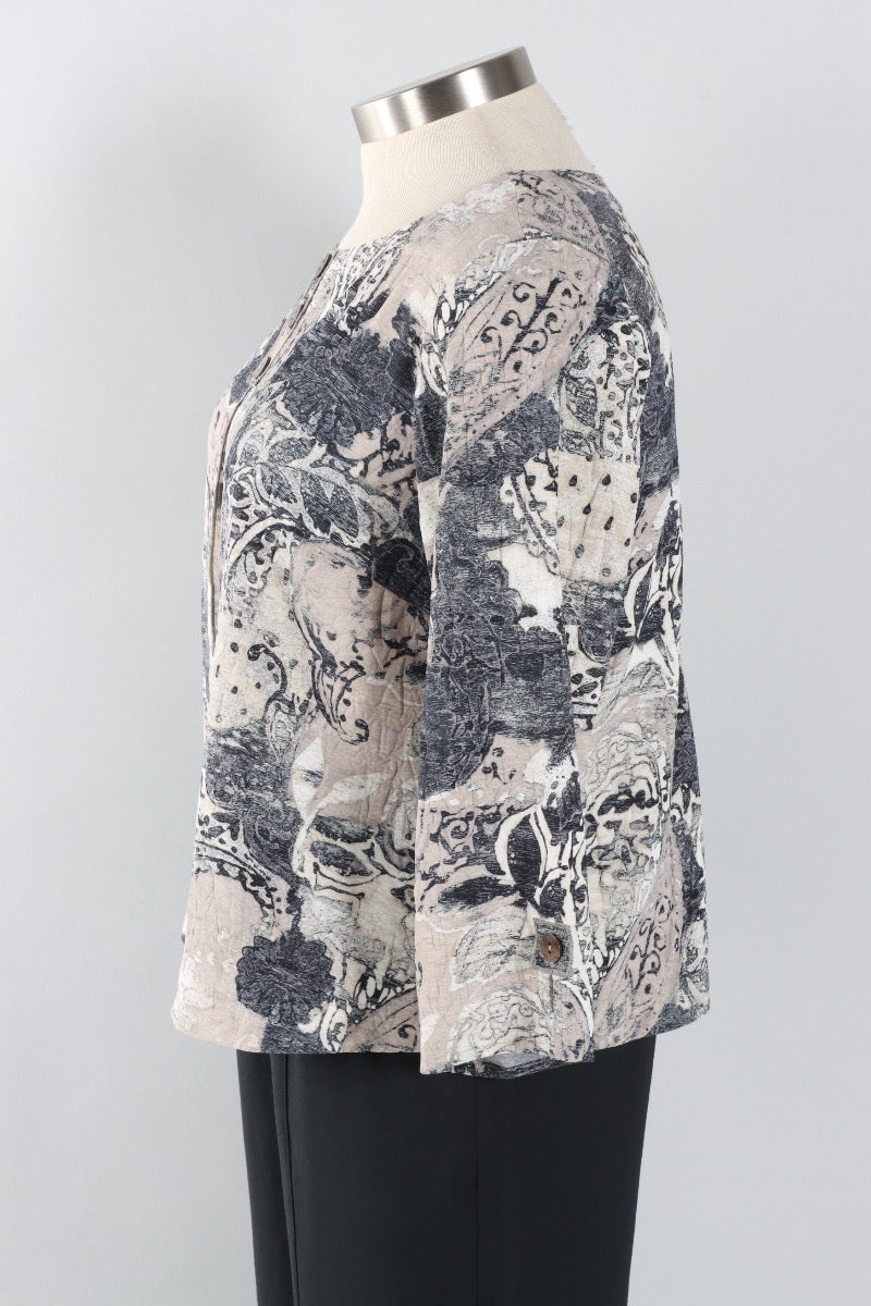 Pleat Back Pullover - Willow Medley