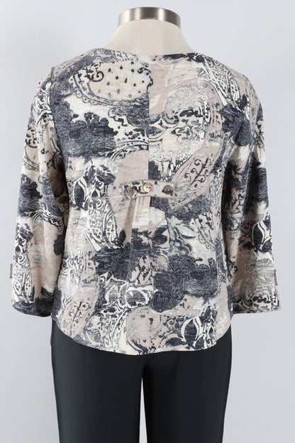 Pleat Back Pullover - Willow Medley