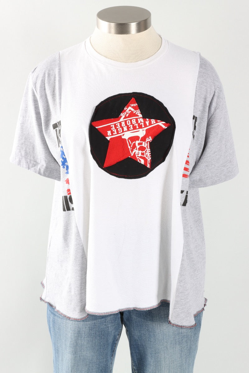 Star Tee - White & Heather #1