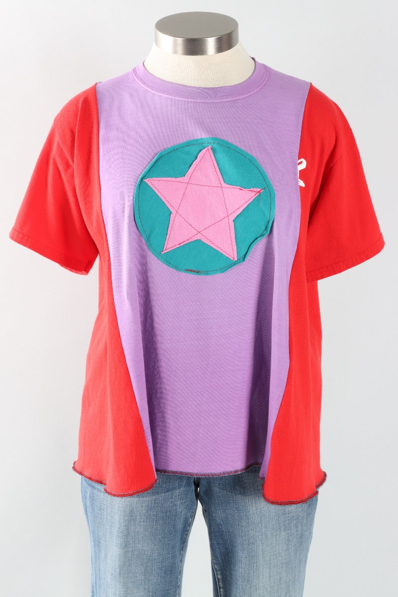 Star Tee - Lilac & Scarlet #2