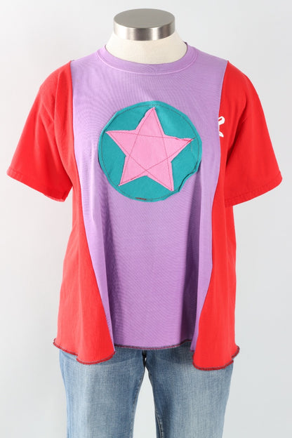 Star Tee - Lilac & Scarlet #2