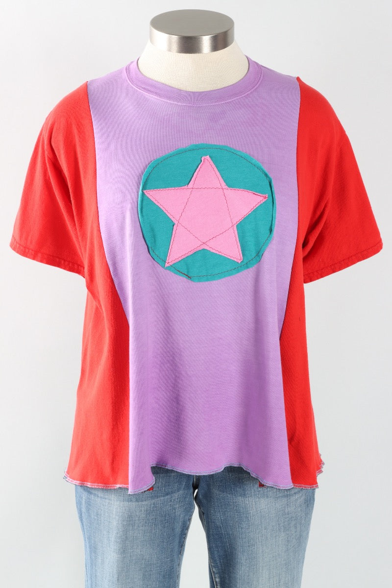 Star Tee - Lilac & Scarlet #3