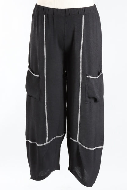 Airflow Contrast Stitch Pant Plus - Black