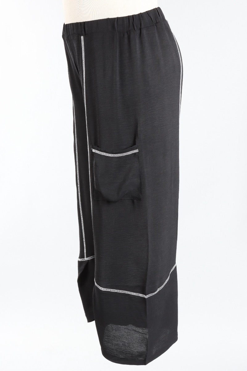 Airflow Contrast Stitch Pant Plus - Black