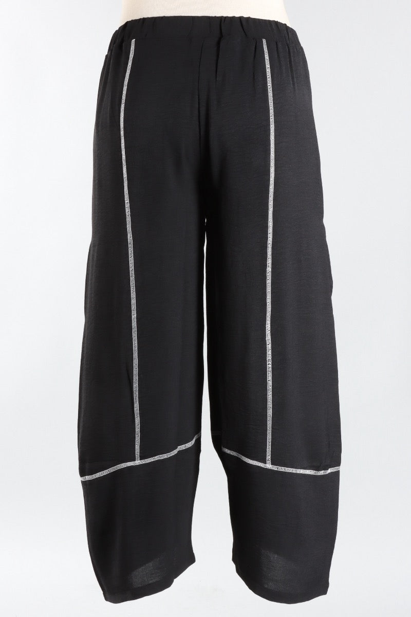 Airflow Contrast Stitch Pant Plus - Black