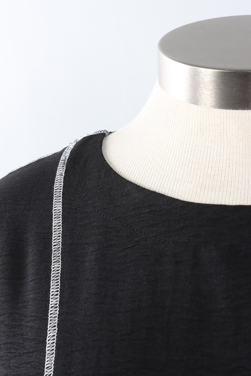 Airflow Contrast Stitch Top Plus - Black & White