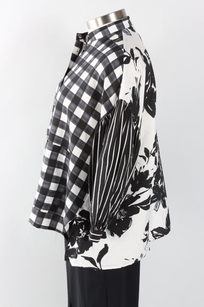 Mix Media Top - Black & White