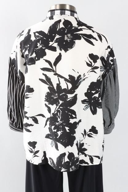 Mix Media Top - Black & White