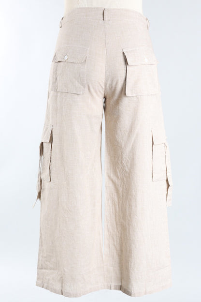 Calista Cargo Pant - Crockery Mini Check
