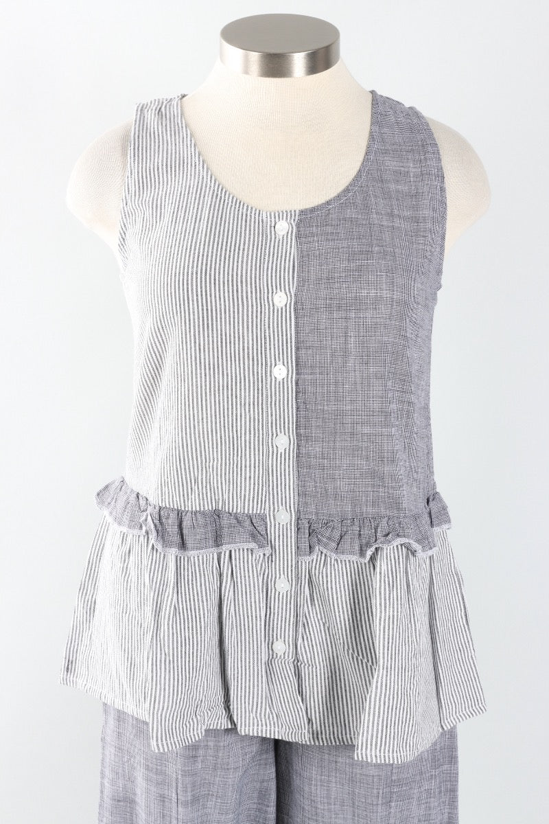 Collette Tank - Ticking Multi