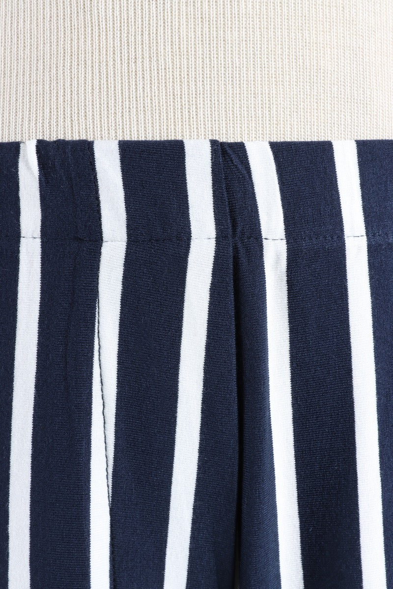 Stripe Punto Pant - Navy & White
