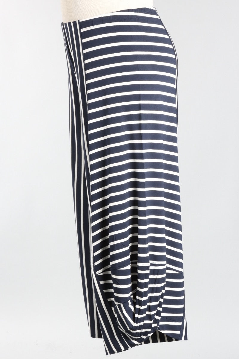 Stripe Punto Pant - Navy & White