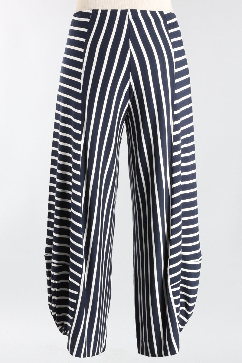 Stripe Punto Pant - Navy & White