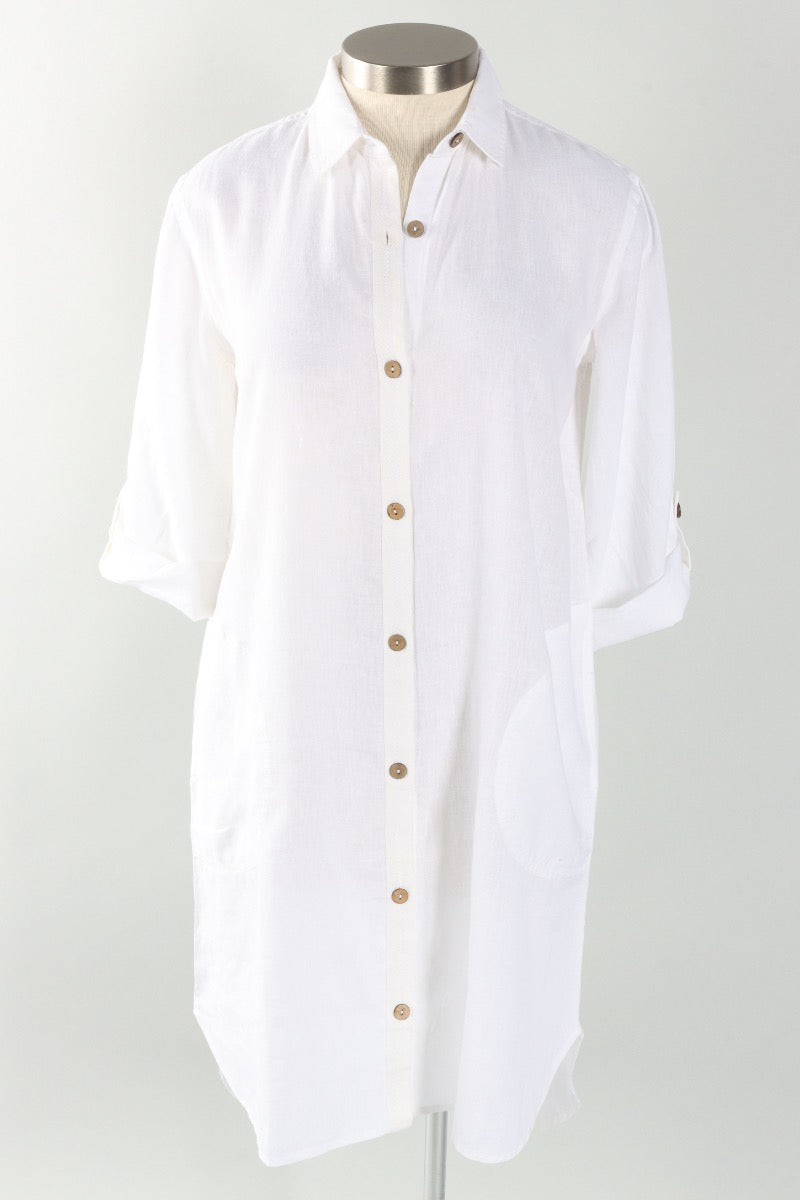 Getaway Shirt Dress - White