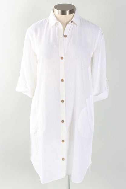 Getaway Shirt Dress - White