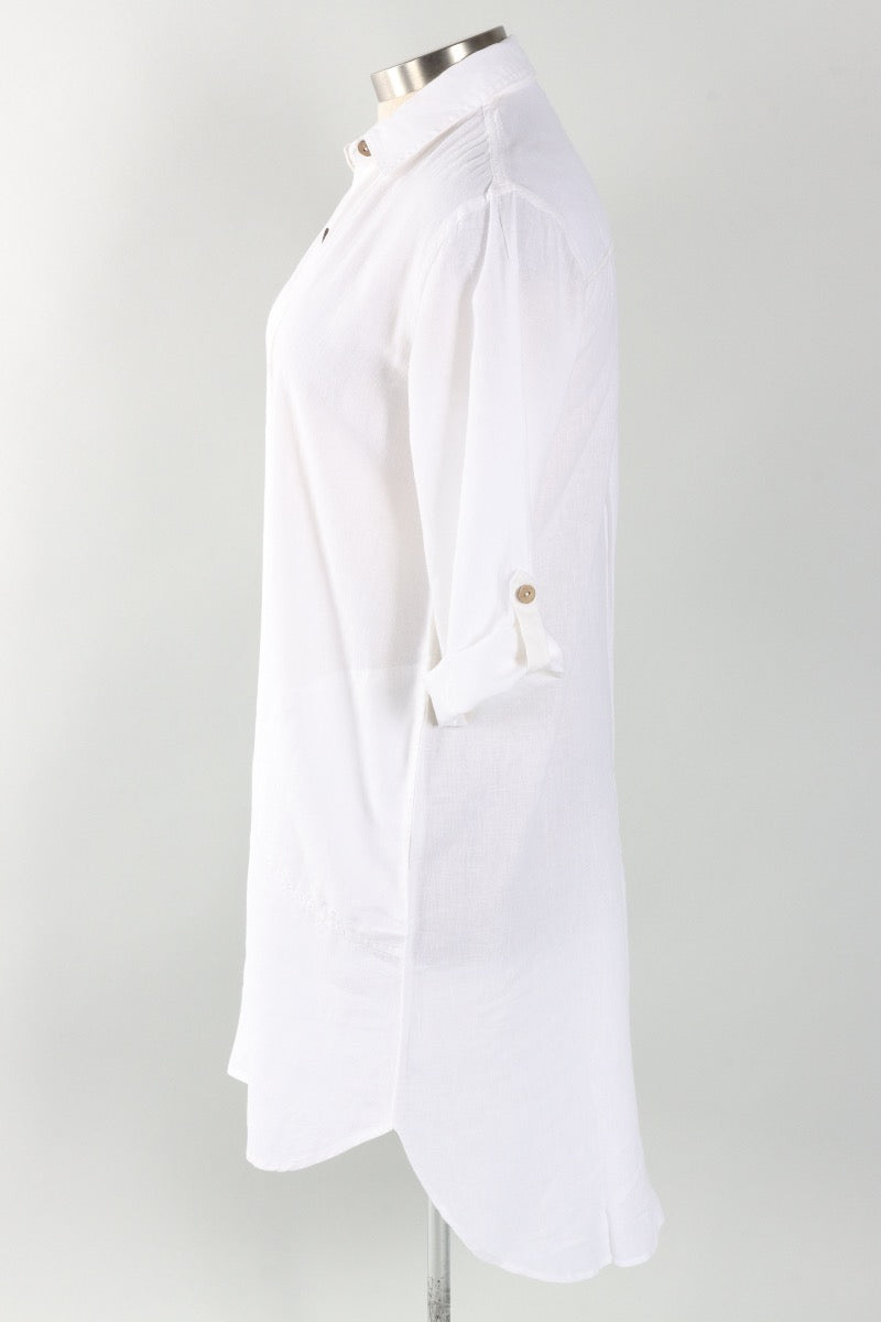 Getaway Shirt Dress - White