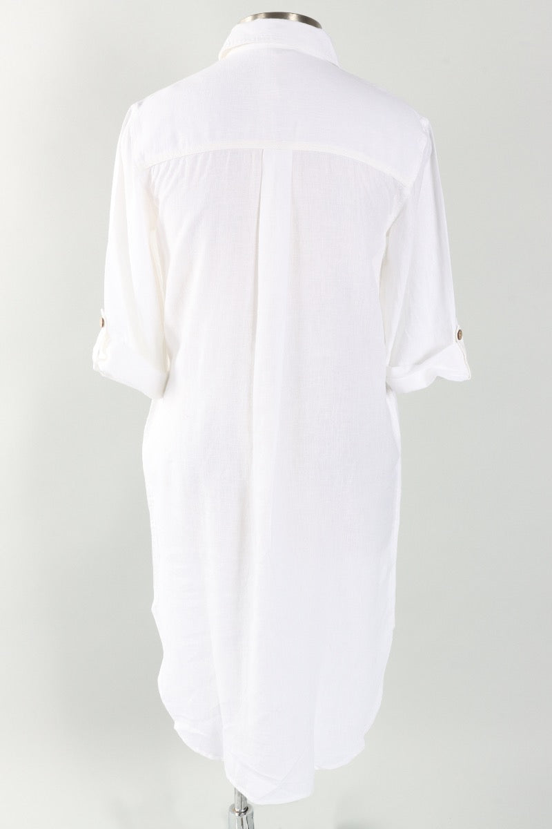 Getaway Shirt Dress - White
