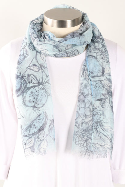 Fresh Fruits Scarf - True Blue