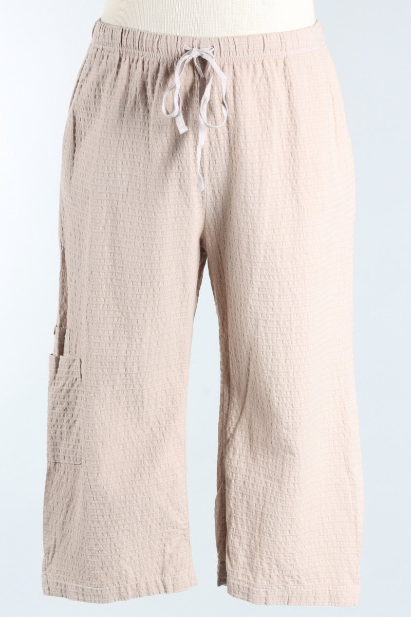 Side Pocket Capri - Flax