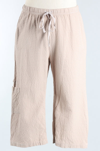 Side Pocket Capri - Flax