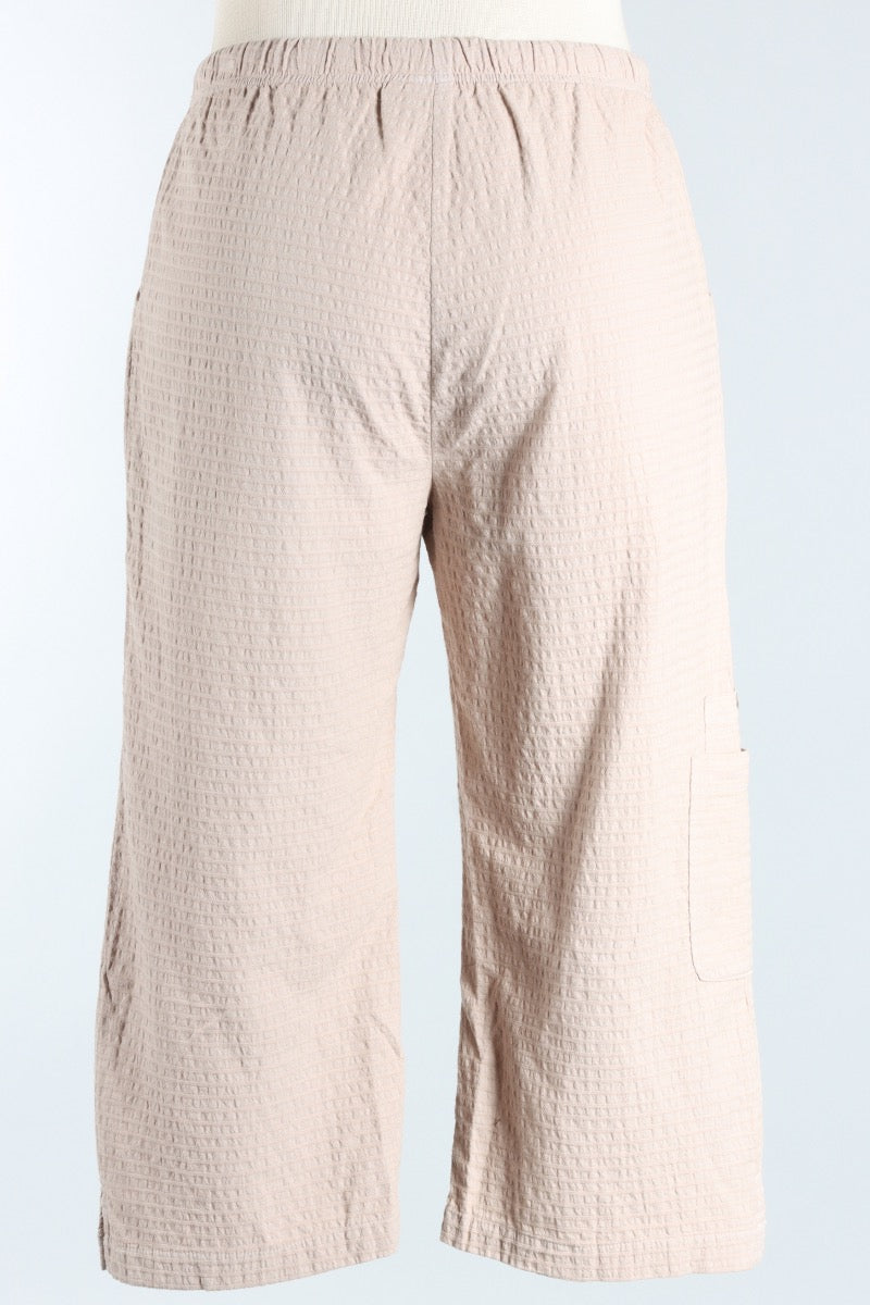 Side Pocket Capri - Flax