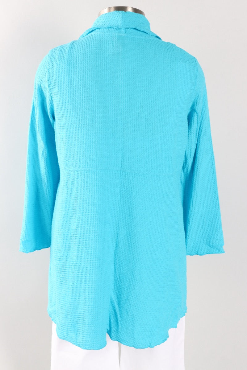 Draped Cardigan - Turquoise