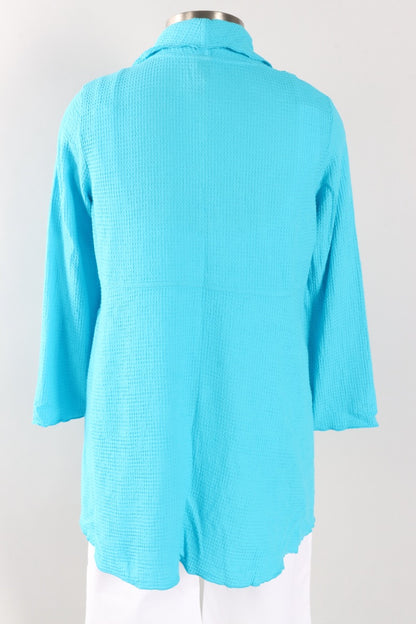 Draped Cardigan - Turquoise