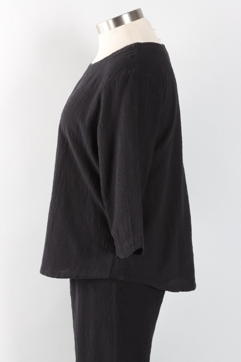 3/4 Sleeve Pullover - Black