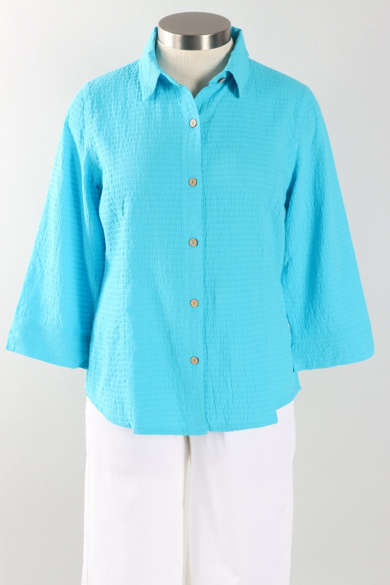 3/4 Sleeve Blouse - Turquoise