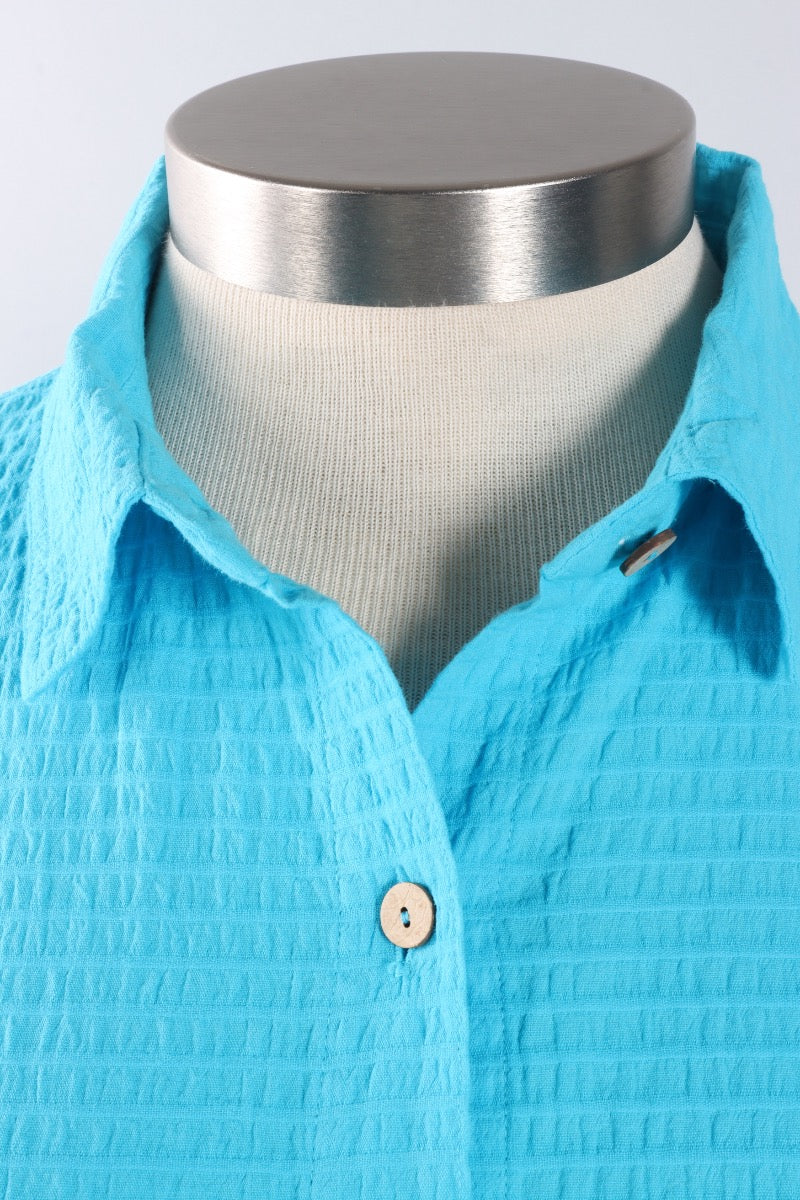 3/4 Sleeve Blouse - Turquoise
