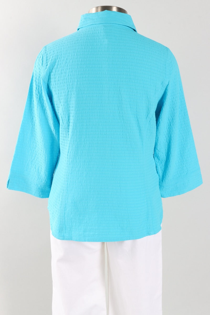 3/4 Sleeve Blouse - Turquoise