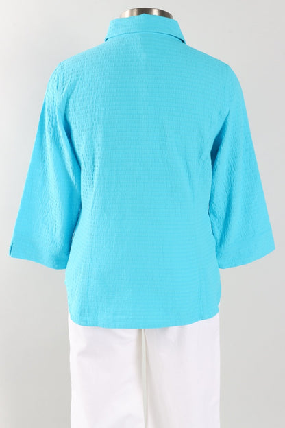 3/4 Sleeve Blouse - Turquoise