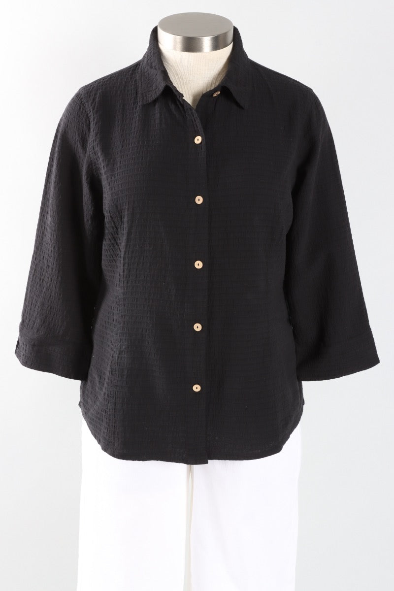 3/4 Sleeve Blouse - Black
