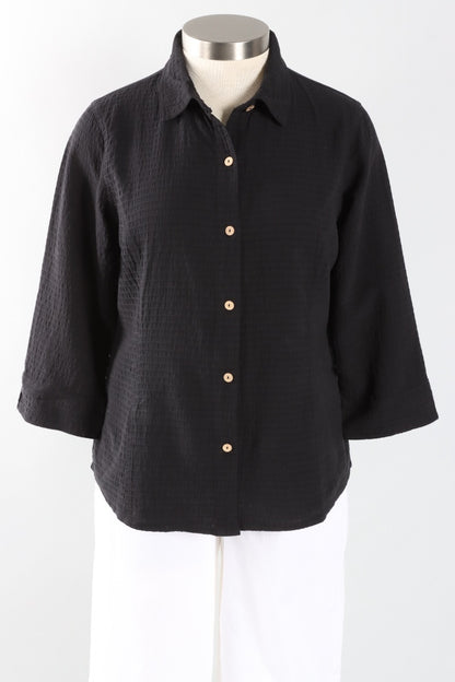 3/4 Sleeve Blouse - Black