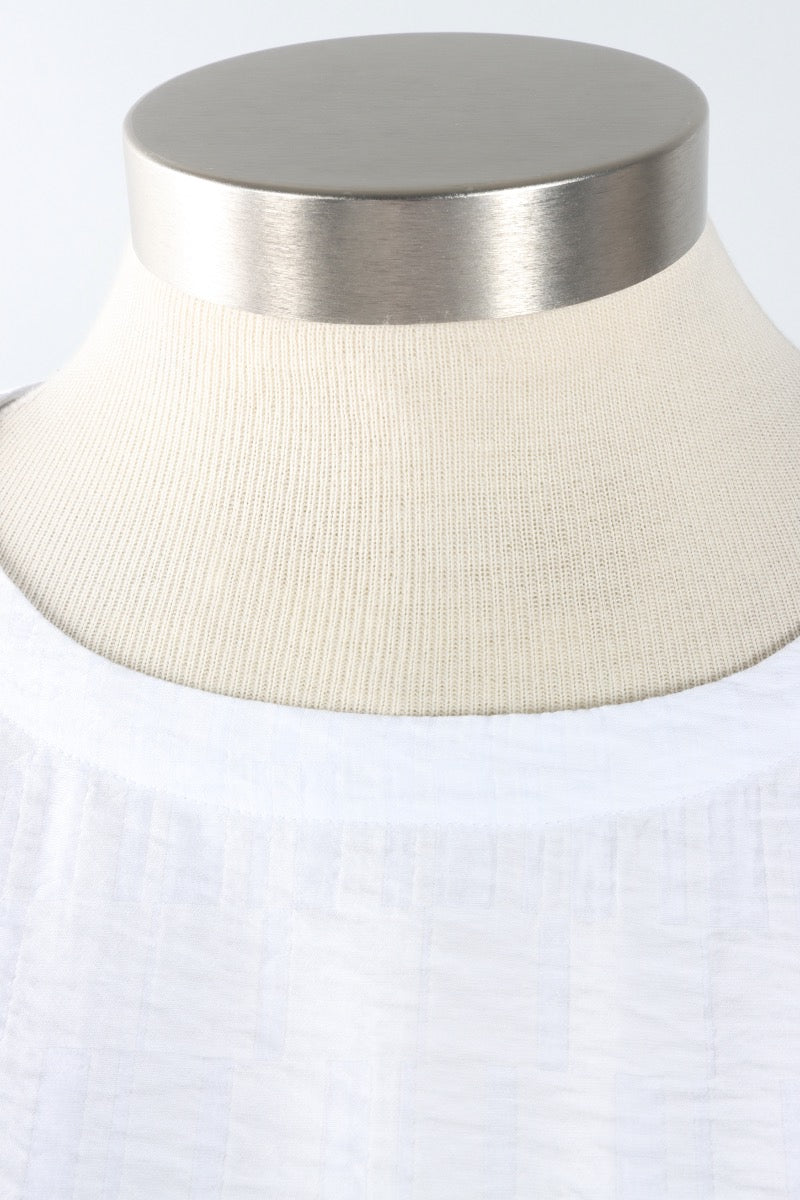 Pleat Pullover - White Jacquard