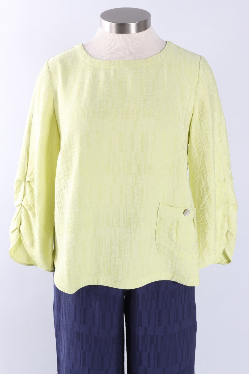Pleat Pullover - Aloe Jacquard