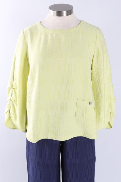 Pleat Pullover - Aloe Jacquard
