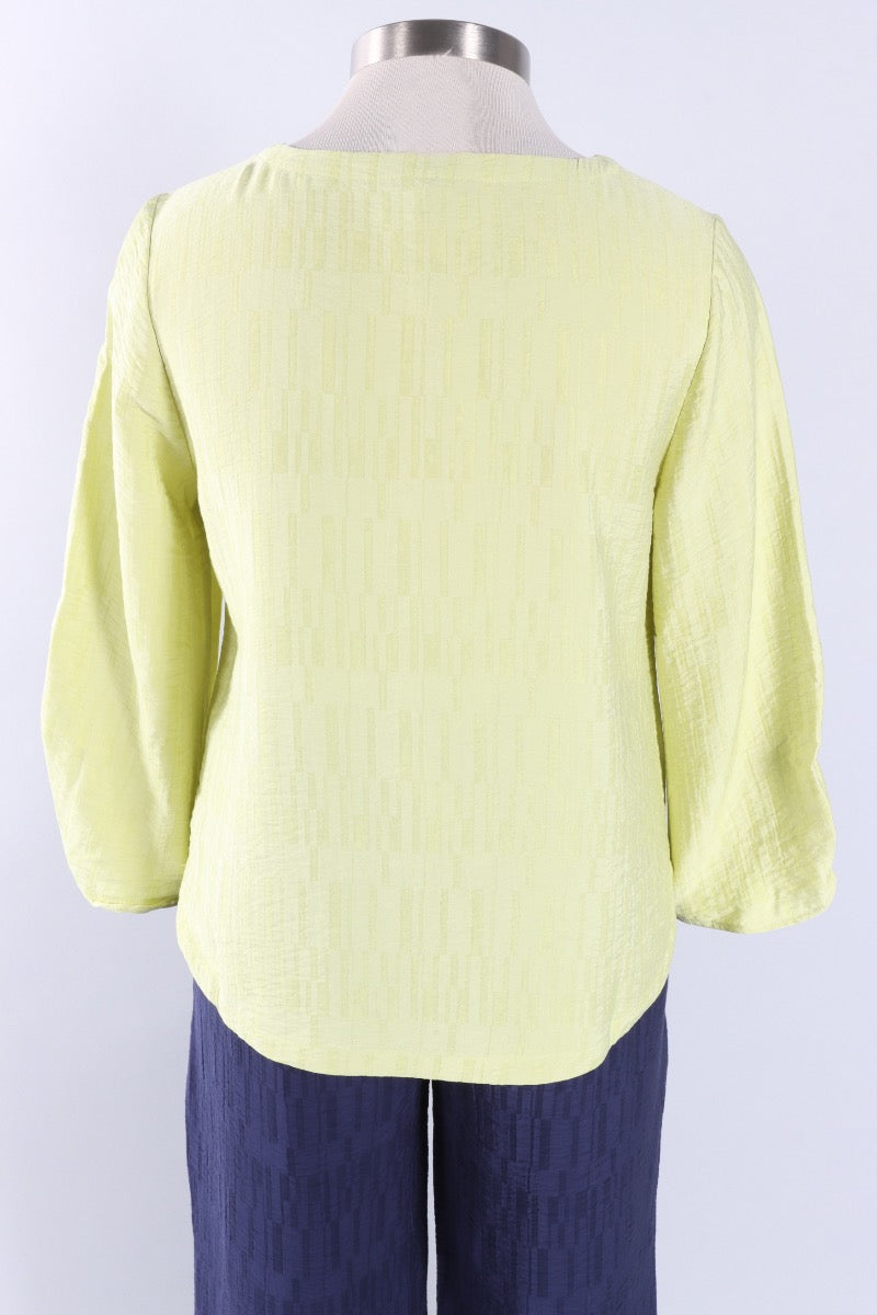 Pleat Pullover - Aloe Jacquard