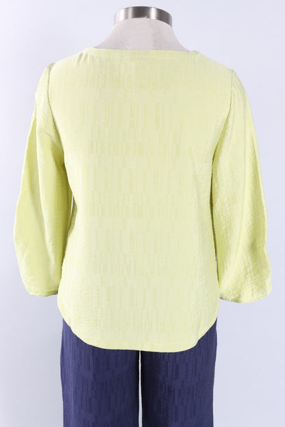 Pleat Pullover - Aloe Jacquard