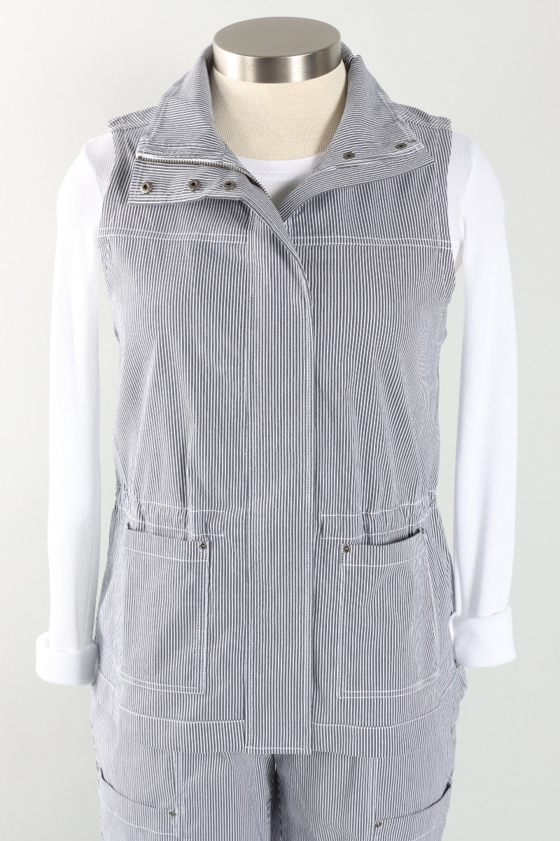 Layering Vest - Navy Stripe