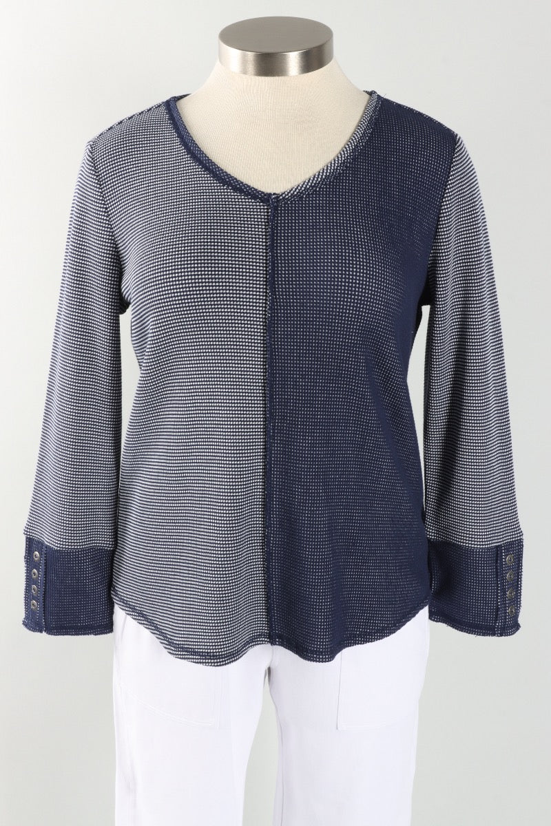 Snap Sleeve Tee - Navy
